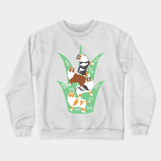 Australian Shepherd on the Lawn Crewneck Sweatshirt by LulululuPainting